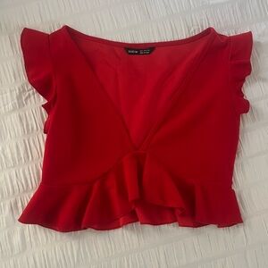 Red Cropped Blouse